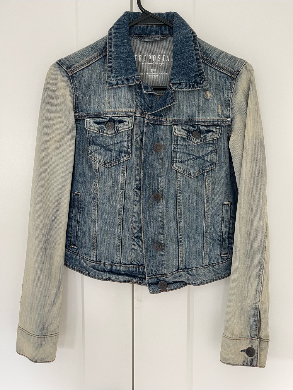 Like New • Aeropostale • Distressed Denim Jacket (Size Small)